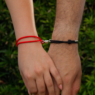 Magnetic Couples Bracelets Black/Red