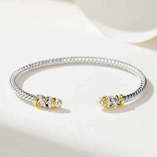 SL Pearl Embrace Cuff, White Gold