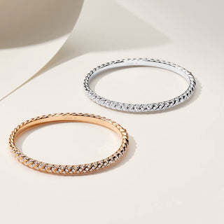 SL Diamond Divide Bangle, White Gold