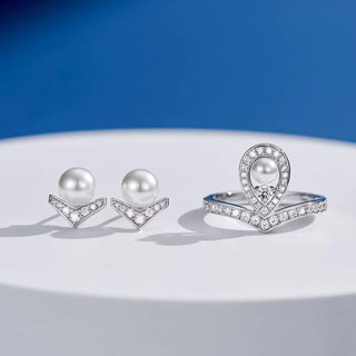 SL Pearl Radiance Earrings, White Gold