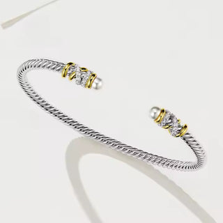 SL Pearl Embrace Cuff, White Gold