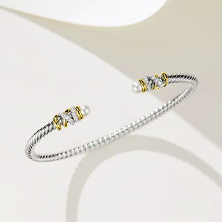SL Pearl Embrace Cuff, White Gold