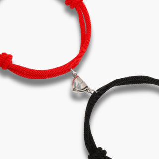 Magnetic Couples Bracelets Black/Red