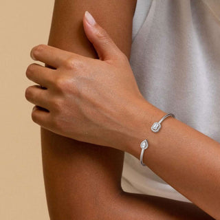 Dual Radiance Bangle – White Gold