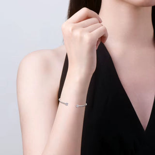 Aureline Open Bangle – White Gold