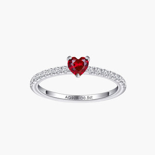 SL Ruby Heart Ring, White Gold