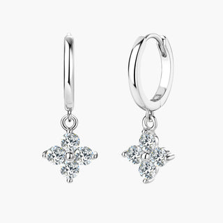 Cloveria Hoop Earrings – White Gold