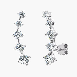 Celestia Curve Earrings – White Gold