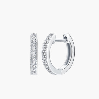 Liora Pavé Hoop Earrings – White Gold