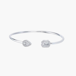 Dual Radiance Bangle – White Gold
