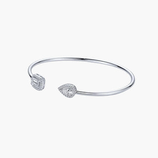 Dual Radiance Bangle – White Gold