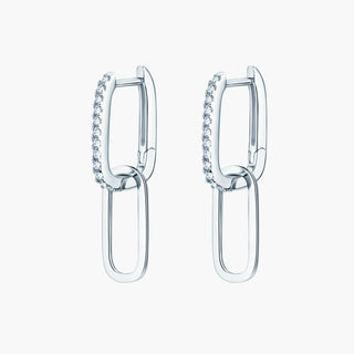 Elara Link Earrings – White Gold