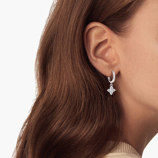 Cloveria Hoop Earrings – White Gold