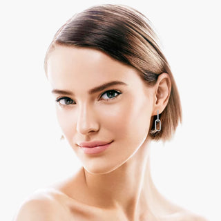 Elara Link Earrings – White Gold